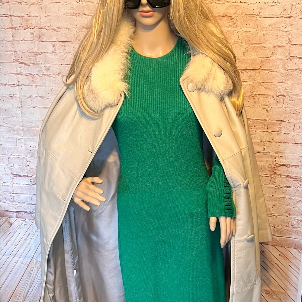 Peter Caruso original leather fur coat size 8/10